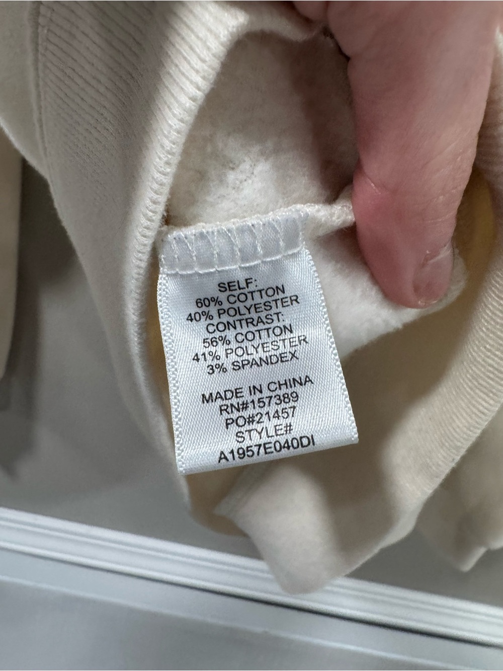 Dry Goods Cream Sweatshirt with Rhinestone 'DRY GOODS' Logo - Picture 5 of 6